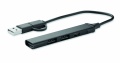 4 Port USB Hub, Schwarz