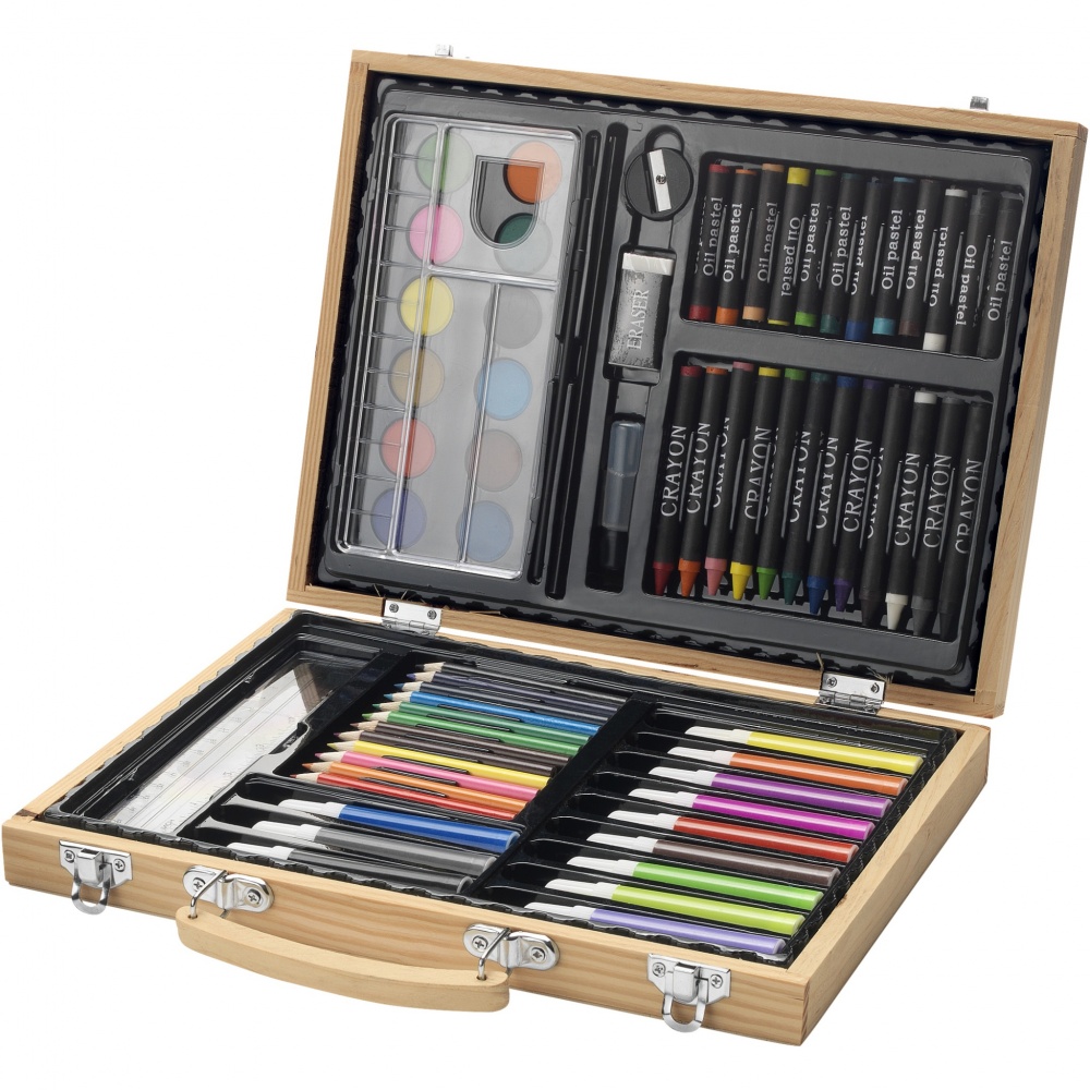 Logo trade promotional giveaways image of: Rainbow 67-piece colouring set