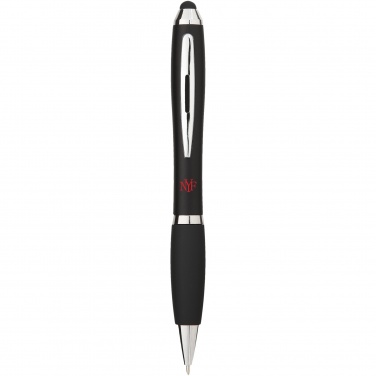 Logo trade corporate gift photo of: Nash coloured stylus ballpoint pen with black grip