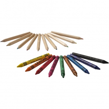 Logo trade advertising product photo of: Lucky 19-piece coloured pencil and crayon set