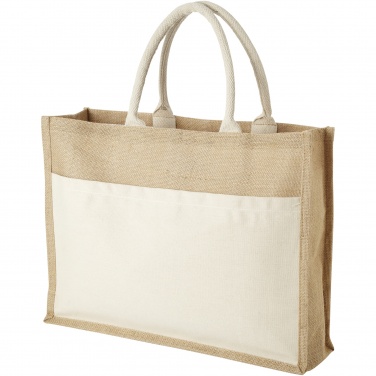 Logo trade corporate gift photo of: Mumbay cotton pocket jute tote bag 18L