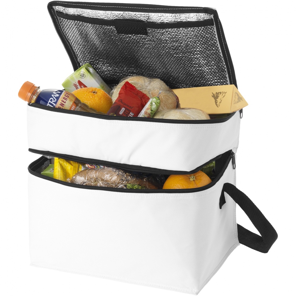 Logo trade advertising product photo of: Oslo 2-zippered compartments cooler bag 13L