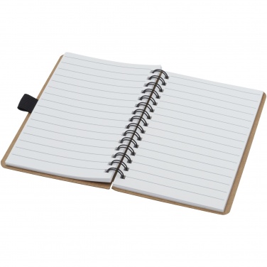Logotrade promotional product picture of: Cobble A6 wire-o recycled cardboard notebook with stone paper