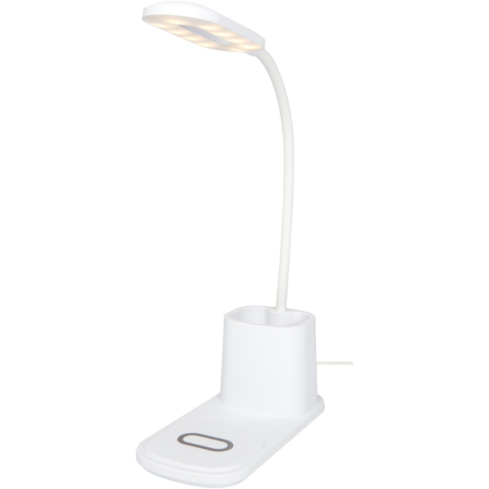Logo trade corporate gifts image of: Bright desk lamp and organizer with wireless charger