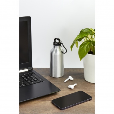 Logotrade promotional products photo of: Oregon 400 ml RCS certified recycled aluminium water bottle with carabiner