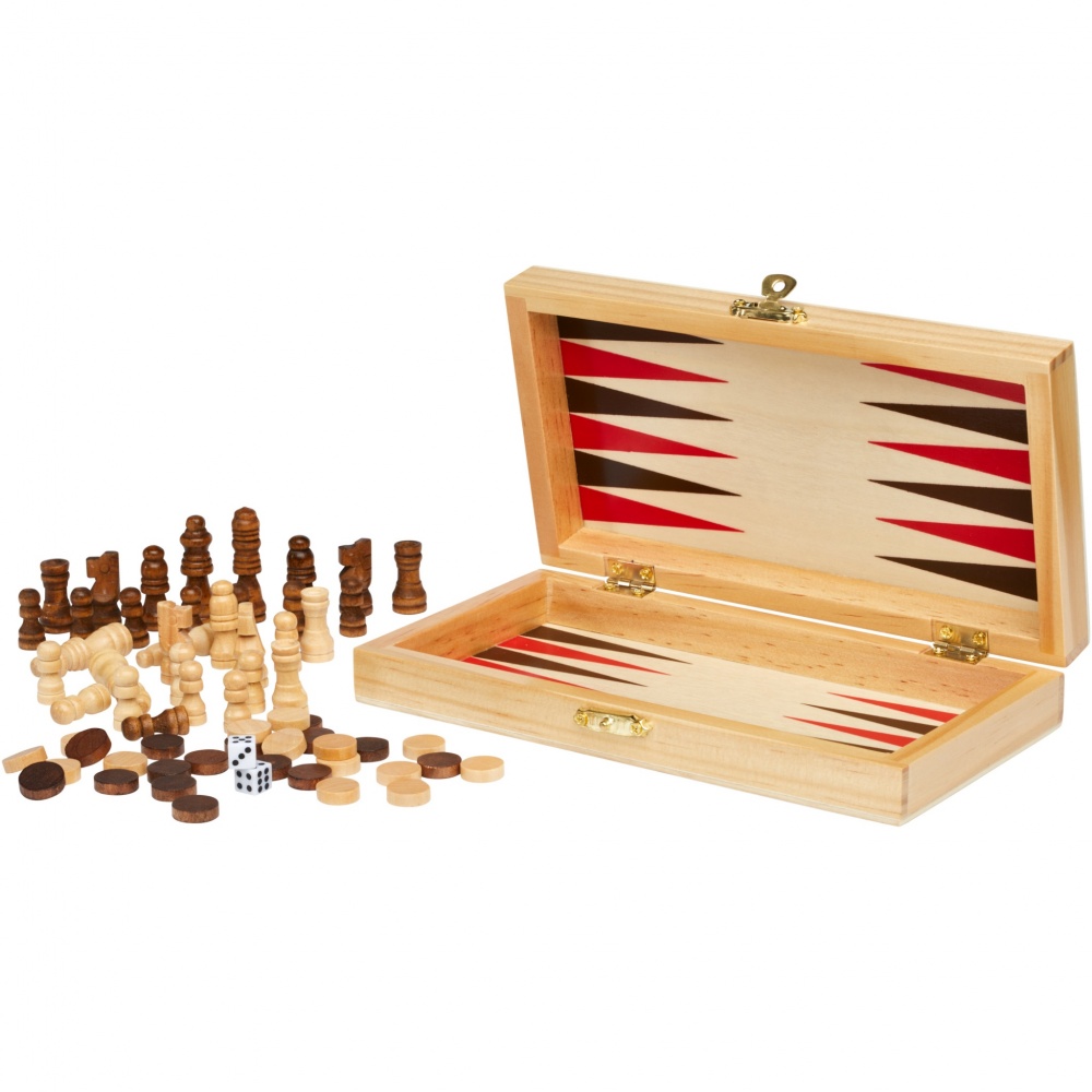 Logotrade promotional giveaway picture of: Mugo 3-in-1 wooden game set