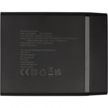 Logo trade promotional merchandise image of: ADAPT 72W recycled plastic PD power station