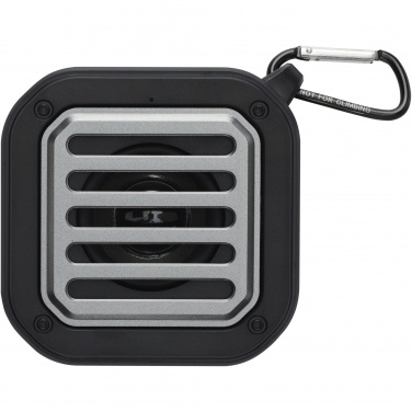 Logotrade promotional items photo of: Solo 3W IPX5 RCS recycled plastic solar Bluetooth® speaker with carabiner 