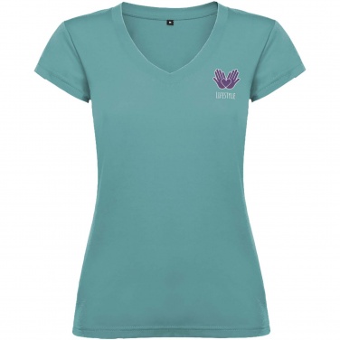 Logo trade promotional merchandise photo of: Victoria short sleeve women's v-neck t-shirt