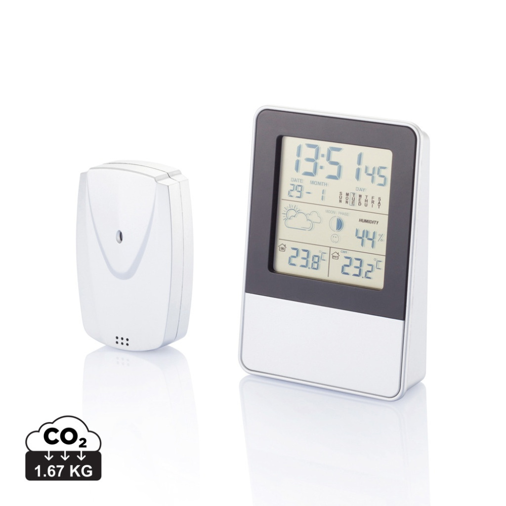 Logo trade advertising products image of: Indoor/outdoor weather station
