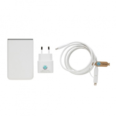 Logo trade promotional item photo of: Surge RCS recyled PET 20W type C 3 pcs charging set