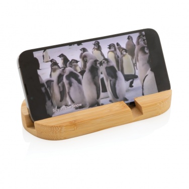 Logo trade business gifts image of: Bamboo tablet and phone holder