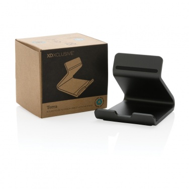 Logo trade business gifts image of: Terra RCS recycled aluminium tablet & phone stand