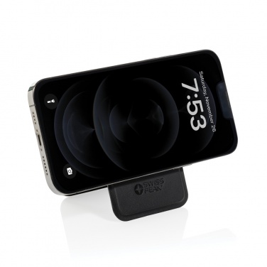 Logo trade corporate gift photo of: Magstand RCS recycled PU magnetic phone wallet with stand