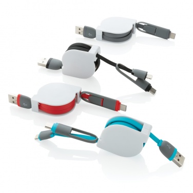 Logotrade promotional item picture of: 3-in-1 retractable cable
