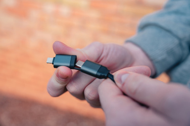 Logo trade promotional giveaway photo of: Terra RCS recycled aluminium retractable 6 in 1 cable