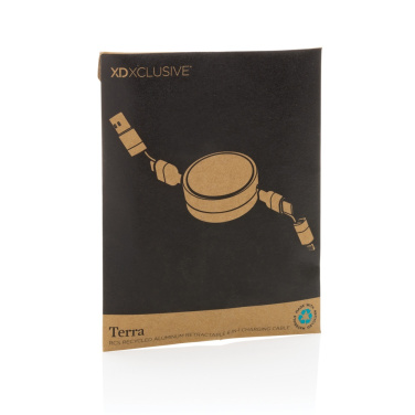 Logo trade business gift photo of: Terra RCS recycled aluminium retractable 6 in 1 cable