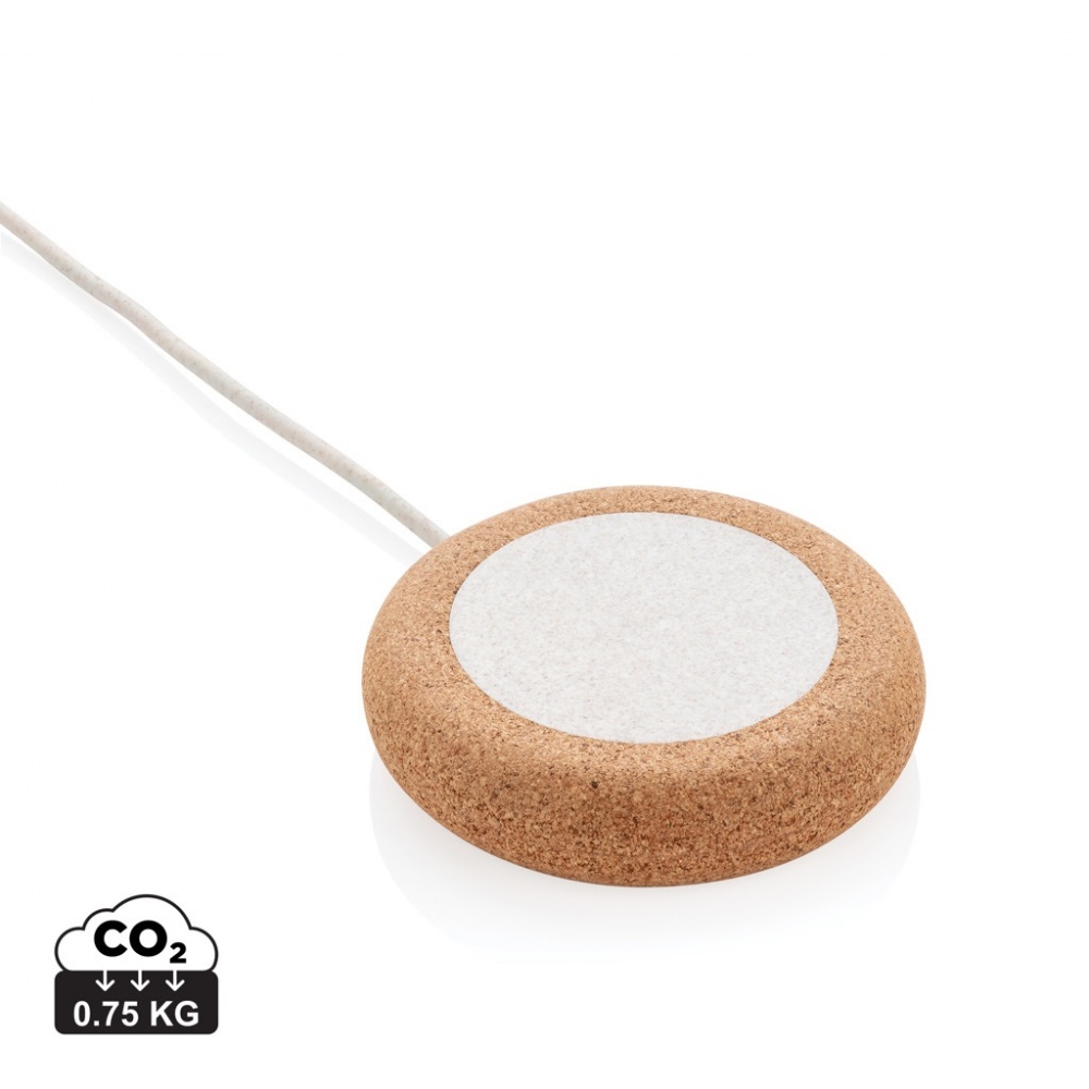 Logotrade advertising products photo of: Cork and Wheat 5W wireless charger