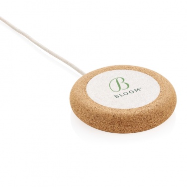 Logo trade promotional giveaway photo of: Cork and Wheat 5W wireless charger