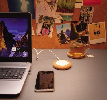 Logo trade advertising product photo of: Cork and Wheat 5W wireless charger