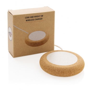Logotrade promotional giveaway picture of: Cork and Wheat 5W wireless charger