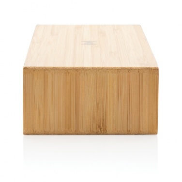Logo trade promotional items picture of: Bamboo alarm clock with 5W wireless charger