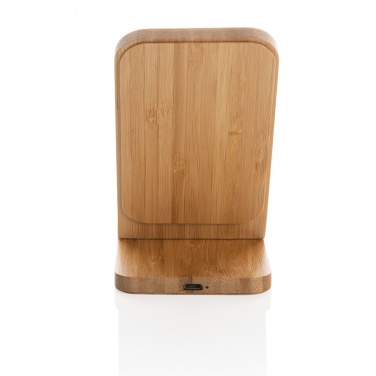 Logo trade promotional giveaway photo of: Bamboo 5W wireless charging stand