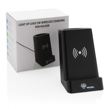 Logo trade promotional products picture of: Light up logo 5W wireless charging pen holder