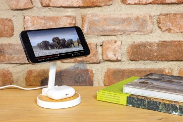 Logo trade corporate gifts picture of: Ontario RCS rplastic 15W magnetic charging 2 in 1 stand