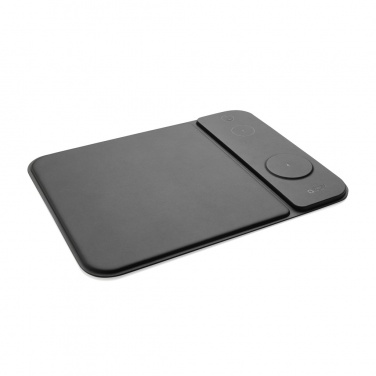 Logotrade promotional items photo of: Swiss peak RCS recycled PU 15W 3 in 1 charging mousepad