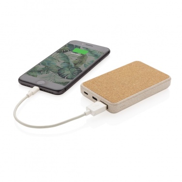 Logotrade advertising products photo of: Cork and Wheat 5.000 mAh pocket powerbank