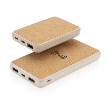 Logo trade promotional items image of: Cork and Wheat 5.000 mAh pocket powerbank