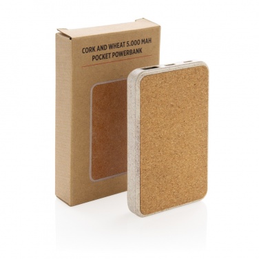 Logotrade advertising product image of: Cork and Wheat 5.000 mAh pocket powerbank