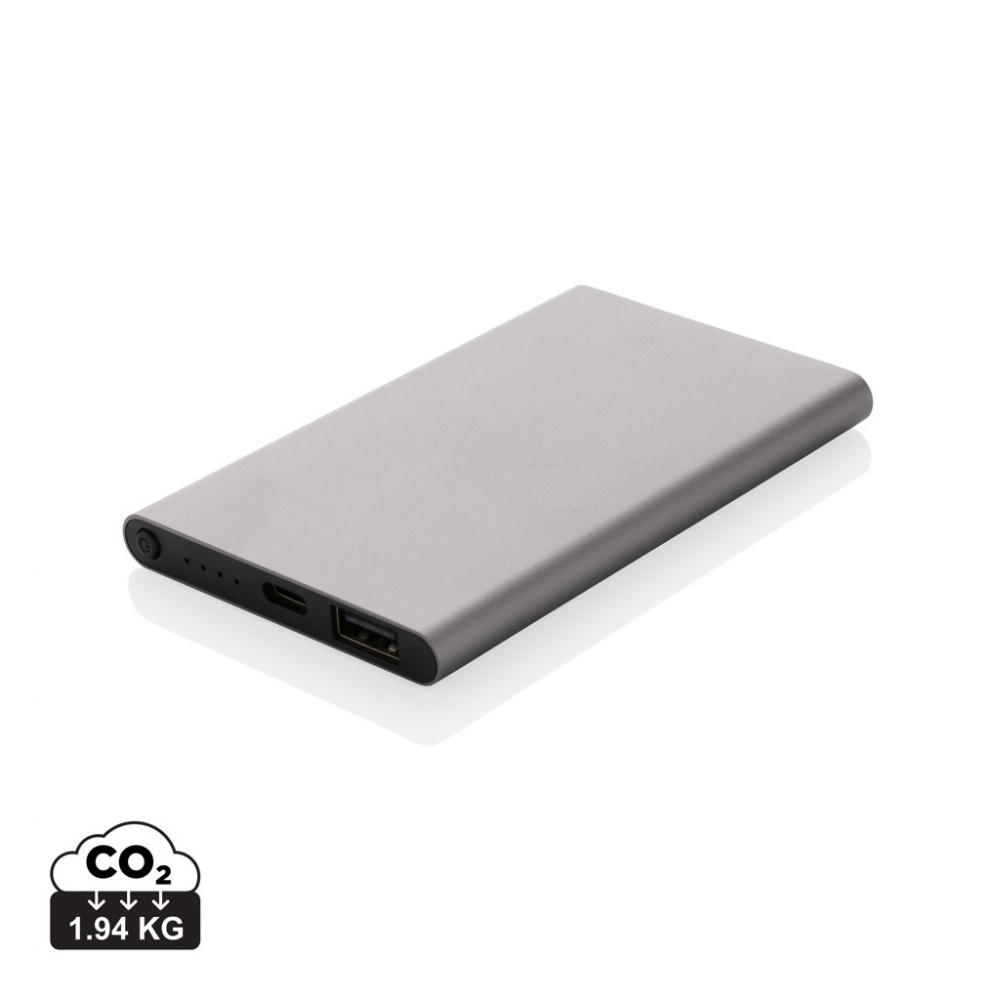 Logo trade promotional items image of: RCS recycled plastic/aluminum 4000 mah powerbank with type C
