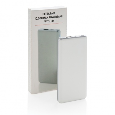 Logo trade promotional items image of: Ultra fast 10.000 mAh powerbank with PD