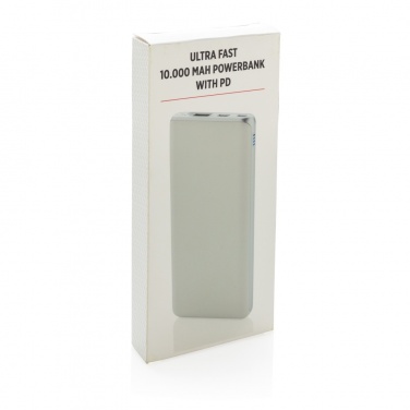 Logo trade promotional merchandise photo of: Ultra fast 10.000 mAh powerbank with PD