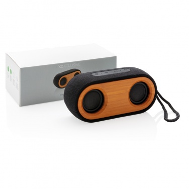 Logo trade promotional products image of: Bamboo X double speaker