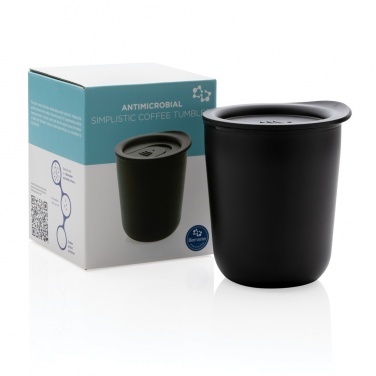 Logo trade business gifts image of: Simplistic antimicrobial coffee tumbler