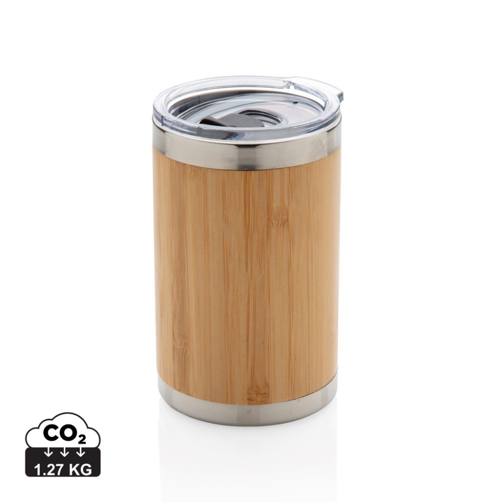 Logo trade promotional giveaways image of: Bamboo coffee to go tumbler