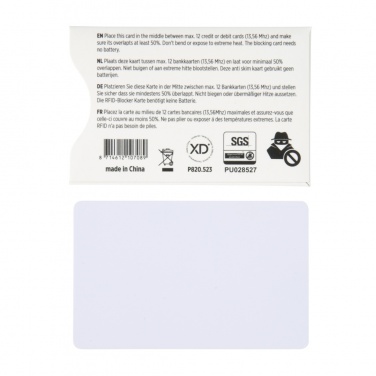Logo trade promotional giveaway photo of: Anti-skimming RFID shield card with active jamming chip