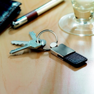 Logo trade business gift photo of: PU and metal key ring Helsinki