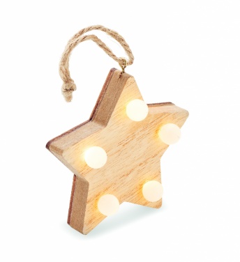 Logo trade corporate gifts picture of: Wooden weed star with lights