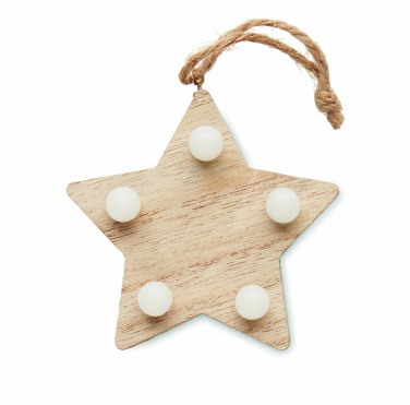 Logo trade advertising product photo of: Wooden weed star with lights
