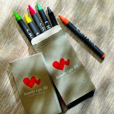 Logo trade promotional products image of: Carton of 6 wax crayons