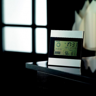 Logo trade corporate gift photo of: Weather station and clock
