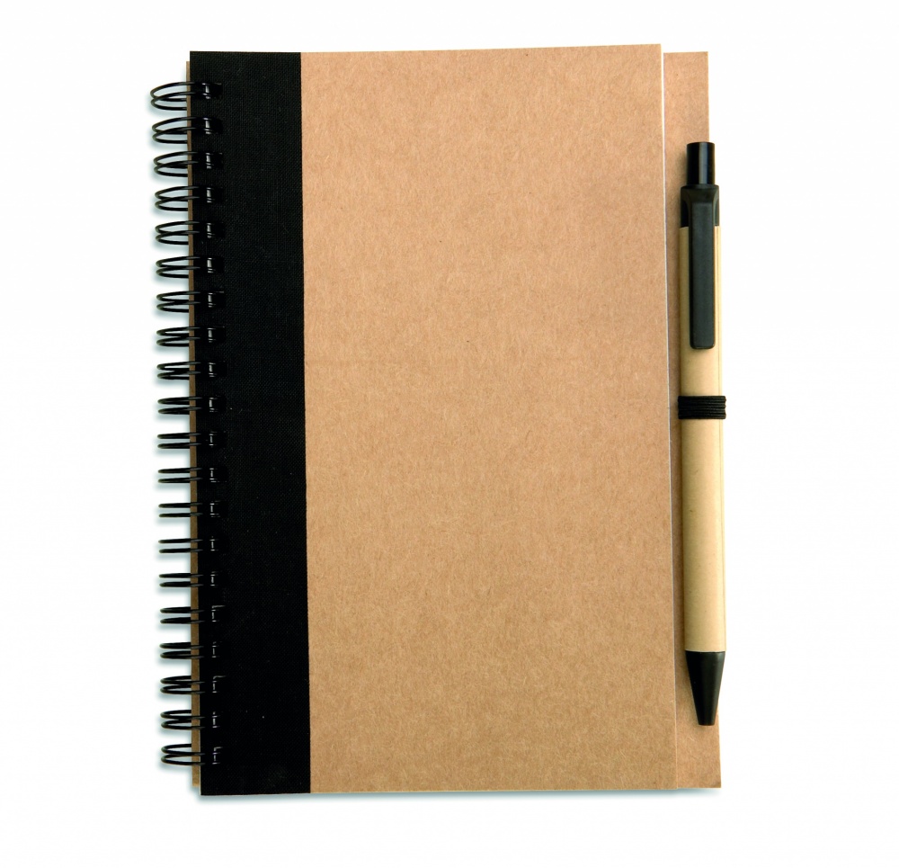 Logotrade promotional item picture of: B6 recycled notebook with pen