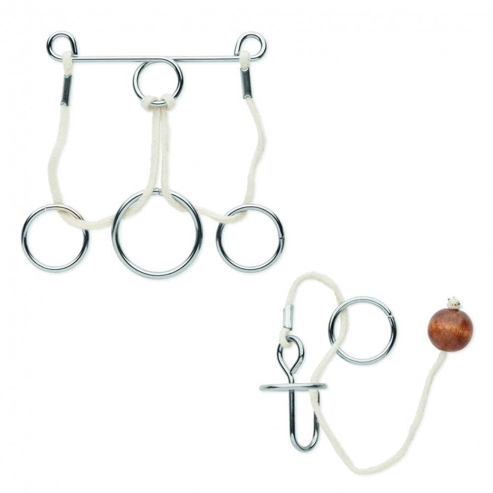 Logo trade promotional merchandise picture of: Set of 2 metal brain teasers