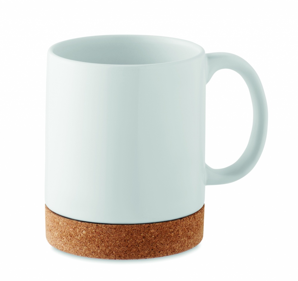 Logo trade business gifts image of: Sublimation ceramic cork mug