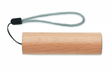 Logo trade promotional giveaways picture of: Beech wood rechargeable torch