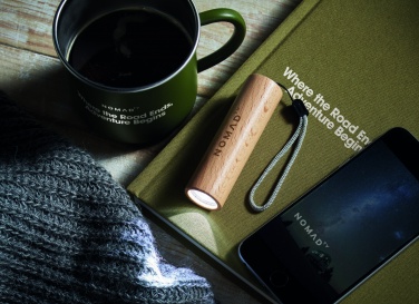Logo trade promotional products picture of: Beech wood rechargeable torch